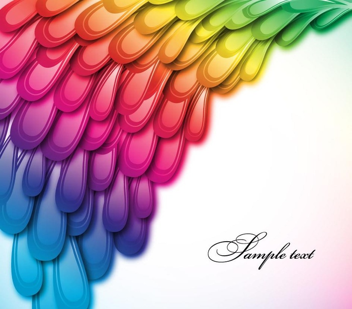 七彩绚丽动感翅膀羽毛背景图片