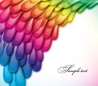 七彩绚丽动感翅膀羽毛背景图片