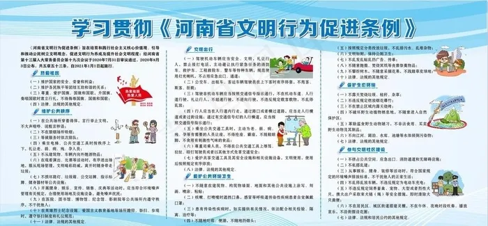 河南省文明行为促进条例1图片cdr矢量模版下载