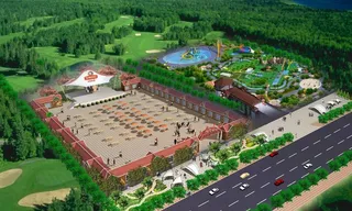 美食城鸟瞰图图片