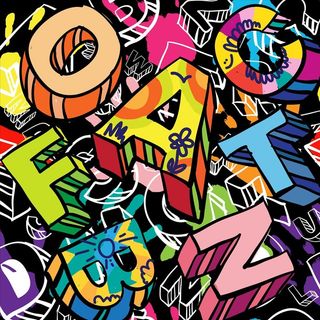 涂鸦字体四方连续底纹图片