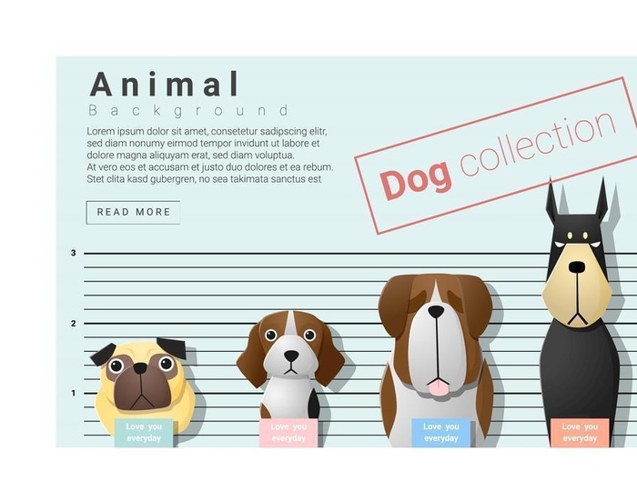 猫狗动物插画图片ai矢量模版下载