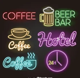 商铺霓虹灯图片