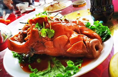 卤水猪头皮图片