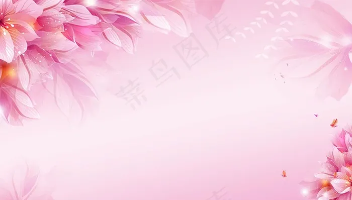 粉花背景图片psd模版下载