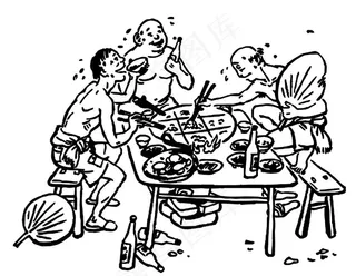 吃火锅人物图片