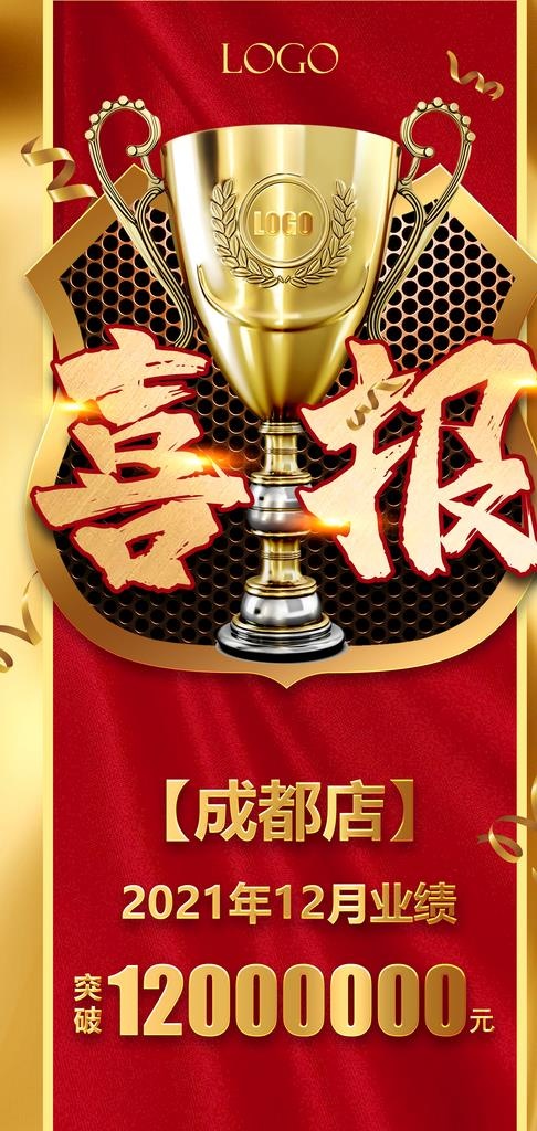 喜报图片(2050x4056)psd模版下载