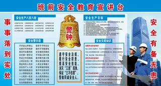 班前安全教育宣讲台图片