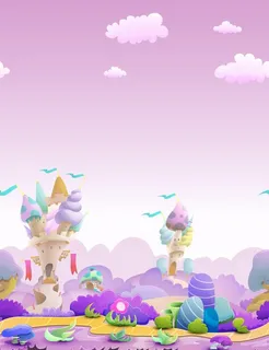 矢量卡通儿童童话城堡背景图片