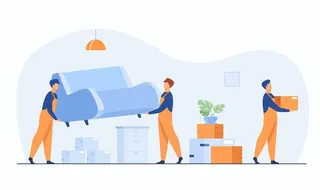 创意扁平化搬家公司插画设计图片