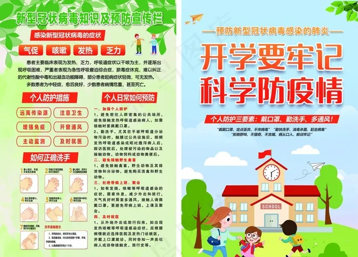 科学防疫情 防控疫情单页图片(6299x4725)psd模版下载