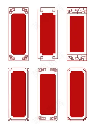中式古典边框中国风红色图片