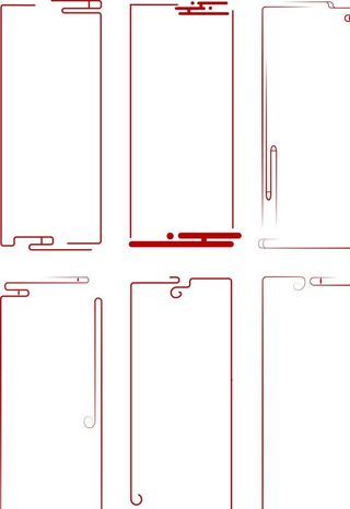 中式云纹边框中国风竖向装饰边框图片