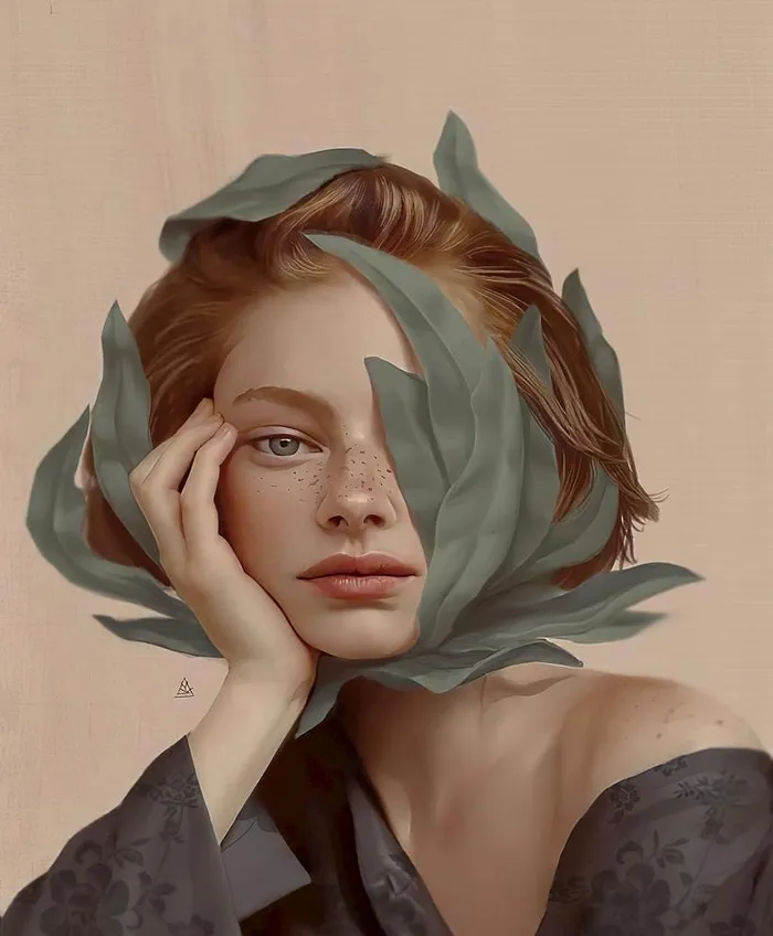 手绘美女图片