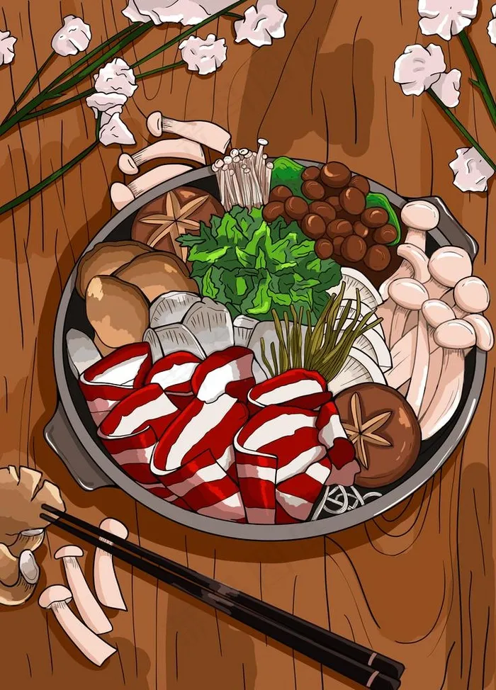 火锅插画图片psd模版下载