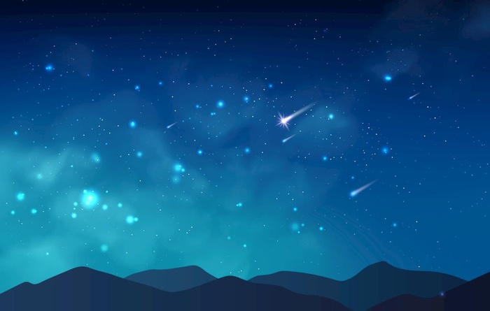 矢量流星雨星空背景图片