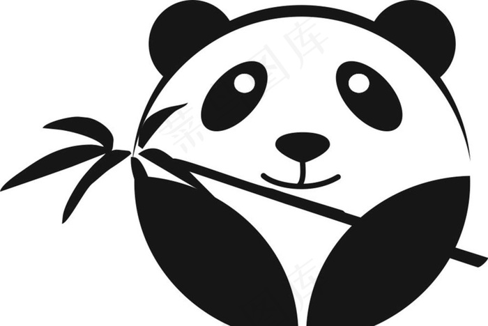 熊猫 吃竹子图片cdr矢量模版下载