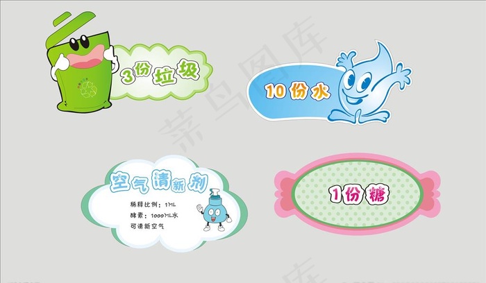 卡通标识标牌图片cdr矢量模版下载