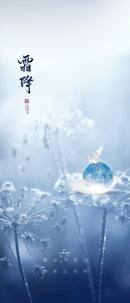 霜降图片psd模版下载
