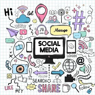 科技通讯手绘涂鸦元素图片