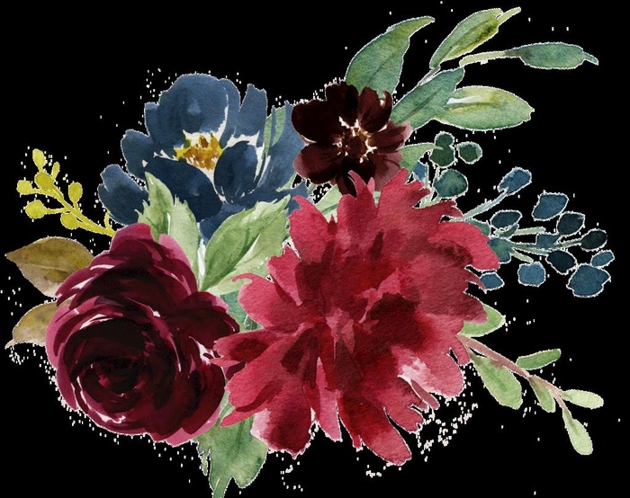 水彩花 免扣 PNG图片