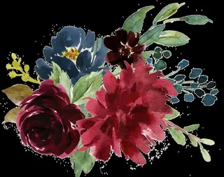 水彩花 免扣 PNG图片