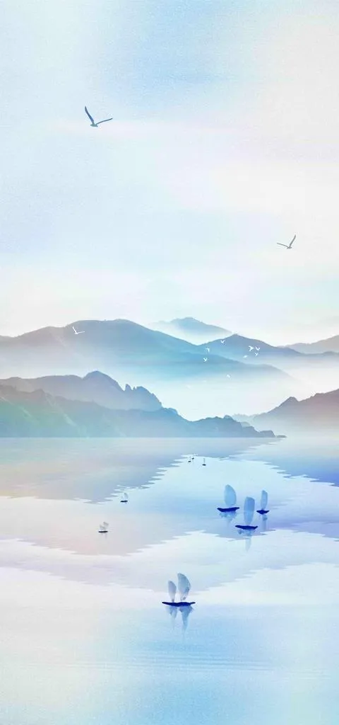 山水背景图片(3402x6803)psd模版下载
