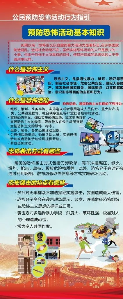 反恐知识宣传图片(2268x5102)psd模版下载