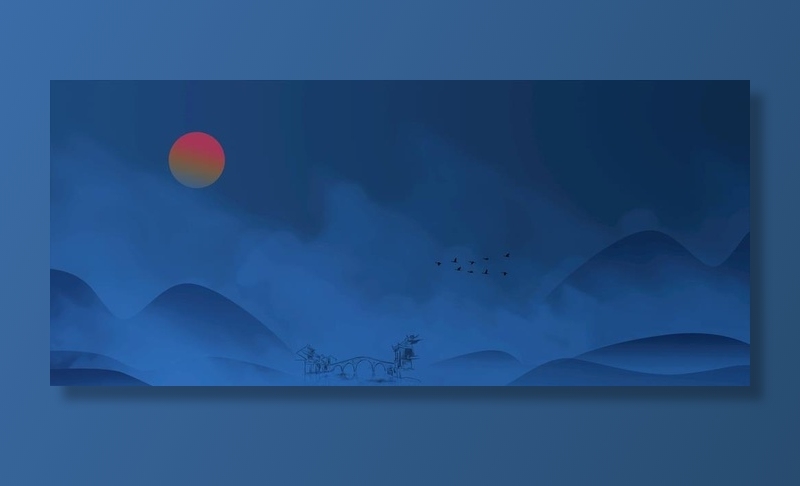 简约通潘蓝中式水墨风背景图片