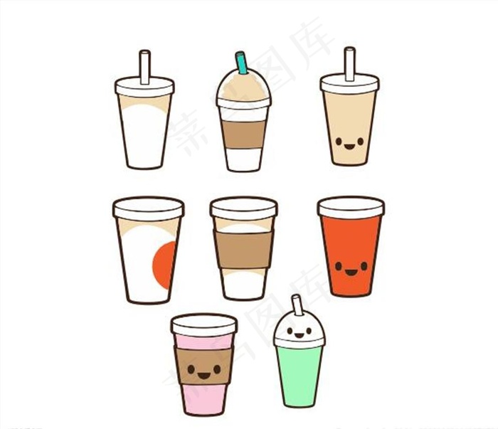 奶茶卡通图片cdr矢量模版下载