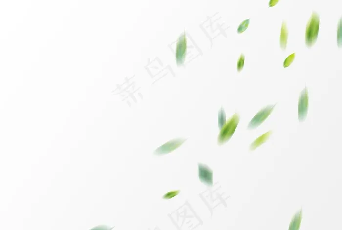 飘落的绿色树叶素材图片