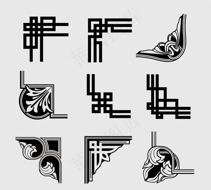 复古风格装饰图片ai矢量模版下载