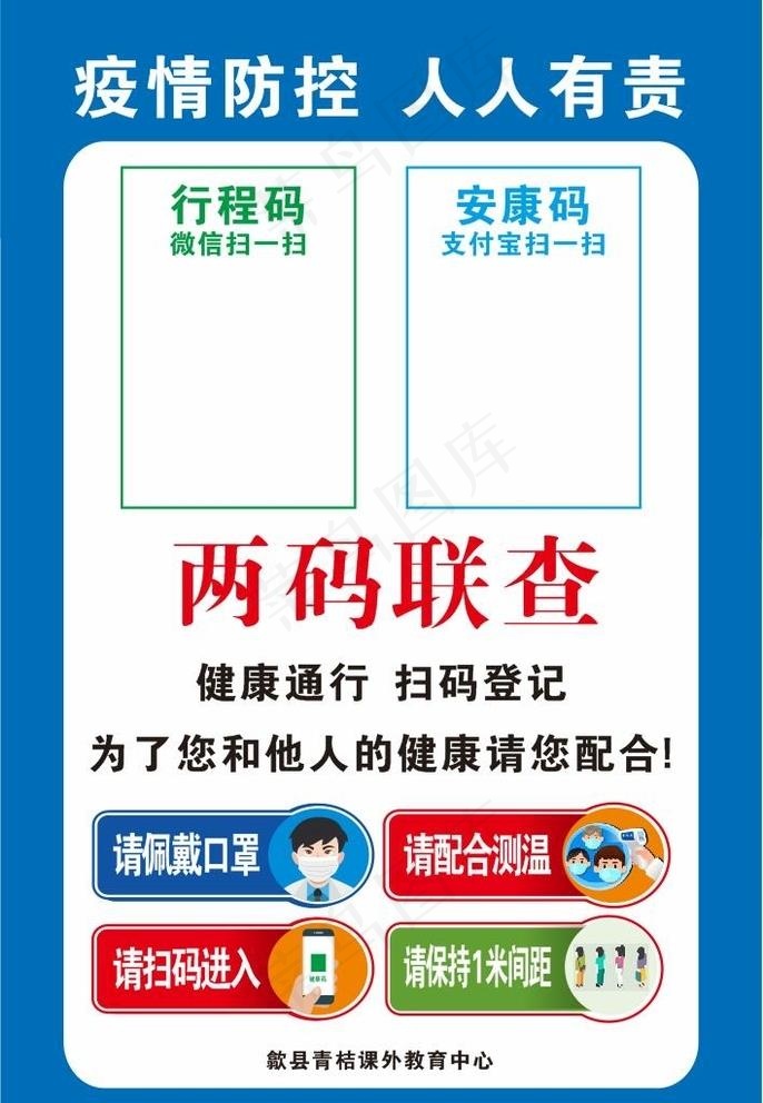 疫情防控扫码海报安康码行程码图片