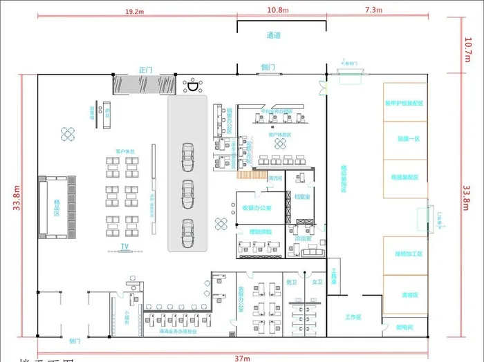 4s店平面图图片cdr矢量模版下载