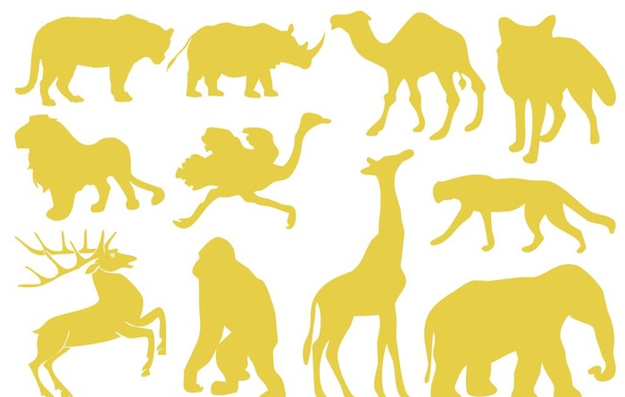 陆生动物剪影图片