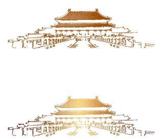 中国古建筑剪影图片