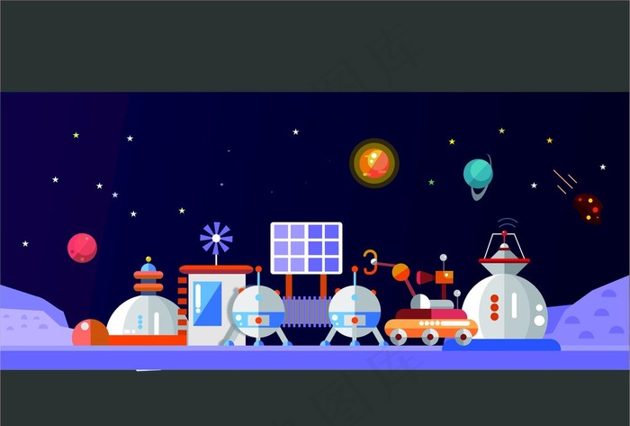 未来太空世界图片cdr矢量模版下载
