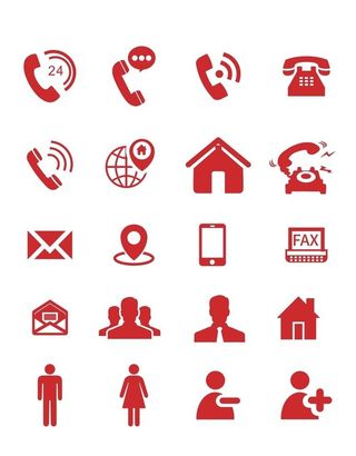 电话地址通讯图标矢量图图片