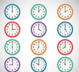 彩色时钟设计矢量素材图片