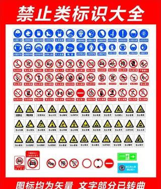 禁止标识大全图片