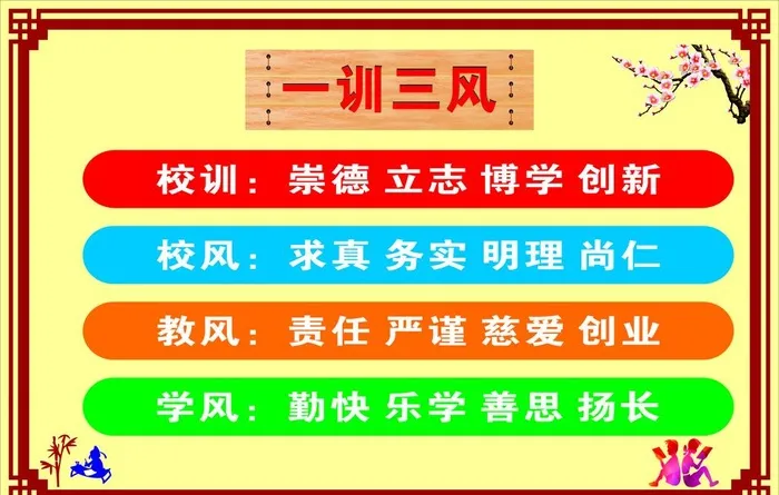一训三风校规图片cdr矢量模版下载