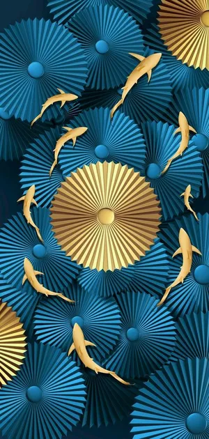 九鱼图装饰画图片