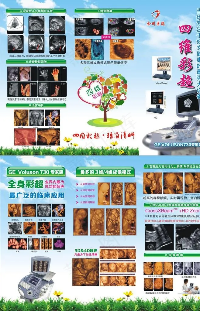 四维彩超折页图片(0×0像素())cdr矢量模版下载