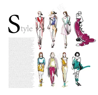 手绘服装画创意素材图片