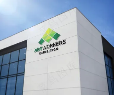 公司门头样机 大楼标志样机图片