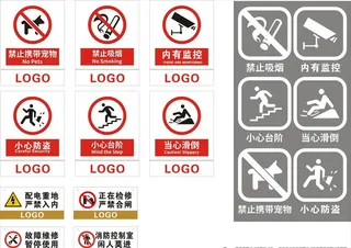 商场常用警示标识标牌图片