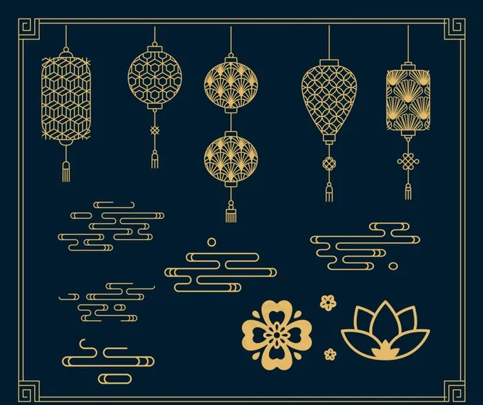 云纹花纹灯笼图片