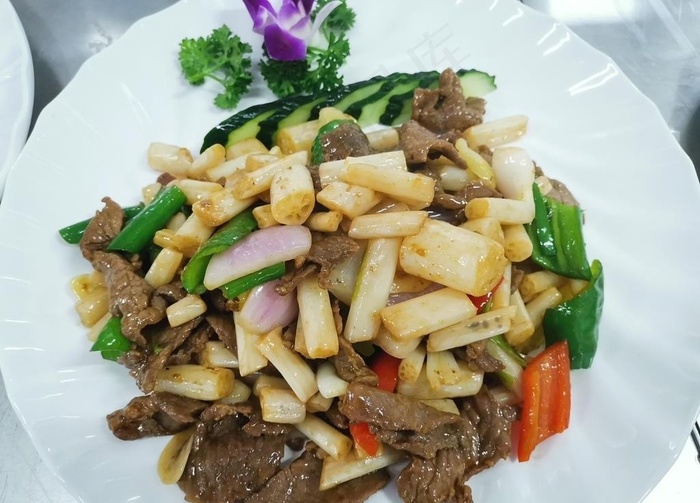 藕带炒牛肉图片