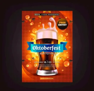 啤酒节海报矢量图片
