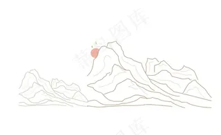 山水线条图片